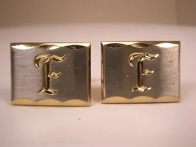 F Monogram Initial Letter Vintage HICKOK Cuff Links Frank Fred Fran Ford French • $33.49