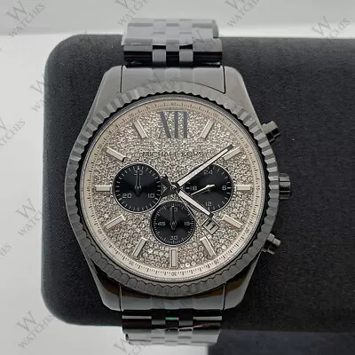 Michael Kors MK8605 Lexington Black Stainless Steel Band Chronograph Men's Watch • $115