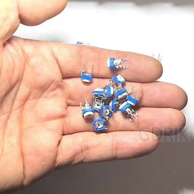 50 Pcs Rm065 Potentiometers Trimpot Blue White Variable Resistor Kit 103 10k Ohm • $9.44