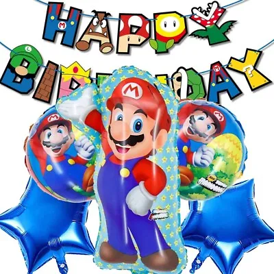 7 PCS Birthday Party Balloons Video Game Mario Bros Balloons Luigi Balloons • $12.99