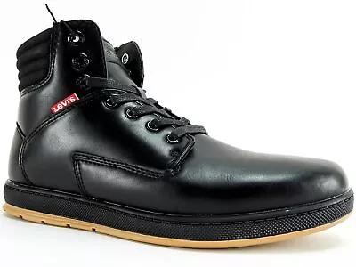 Levi's Men's Fletcher II Burnish II High Top Sneakers Black Mono Chrome Size 7 M • $30