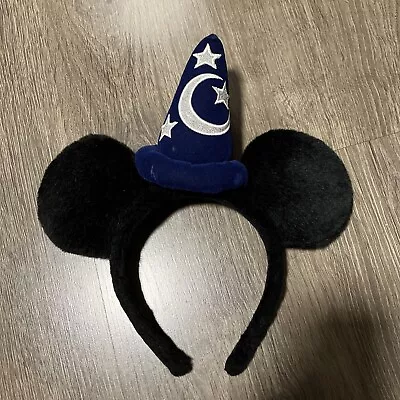 Disney Parks Mickey Mouse Fantasia Wizard Sorcerer Hat Ears Plush Headband • $19.99