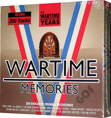 200 Hits Wartime Golden Memories Of Yesteryear Music 10 CD Box Set WW2 Songs New • £7.95