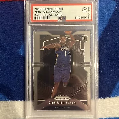 Zion Williamson Rookie Prizm Variation Ball In One Hand PSA 9 • $75