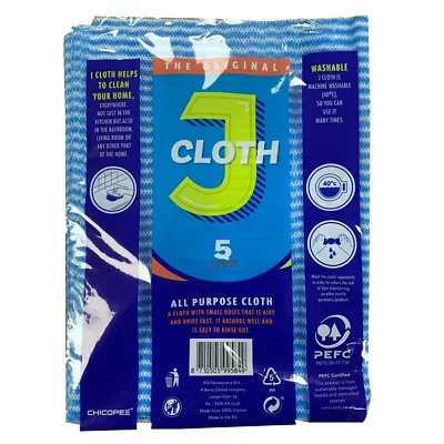 J Cloths All Purpose Hygienic Machine Washable The Original Cloth - Pack Of 5 • £3.19