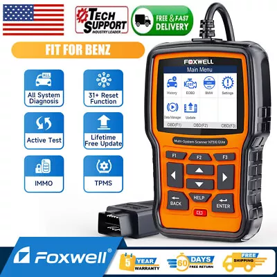 FOXWELL NT510 Elite Bidirectional OBD2 Scanner For Mercedes Benz Diagnostic Tool • $142