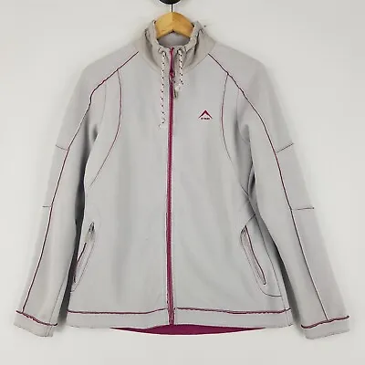 K-Way Technical Design Womens Size M 12 Silver Grey Pink Fleece Darya Jacket Zip • $15.41