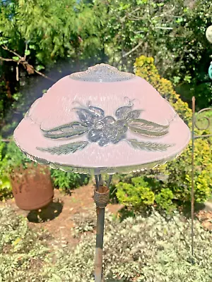 Art Deco Ceiling Light Shade Cover 10  Art Garden Sculpture Pink Glass Unique • $35