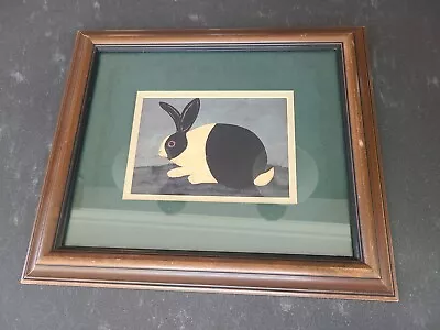 $25.58 • Buy Warren Kimble White Rabbit Print  Signed & Framed Folk Art