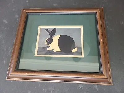 Warren Kimble White Rabbit Print  Signed & Framed Folk Art • $31.98