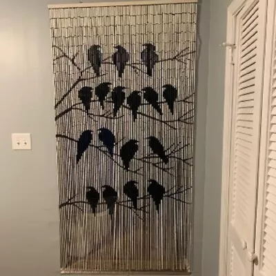 The Birds - Bamboo Beaded Curtain For Doorway Closet Window Hanging Room Divider • $60.99