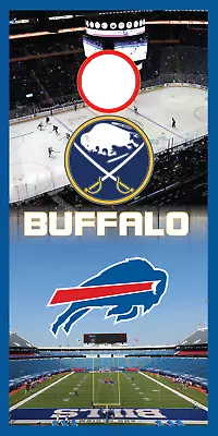 Corn Hole Board Wrap - Buffalo Bills - Sabres  Set Cornhole D2 • $49.99