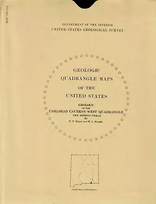 USGS Geologic Map: Carlsbad Caverns West Quadrangle New Mexico-Texas • $12.89