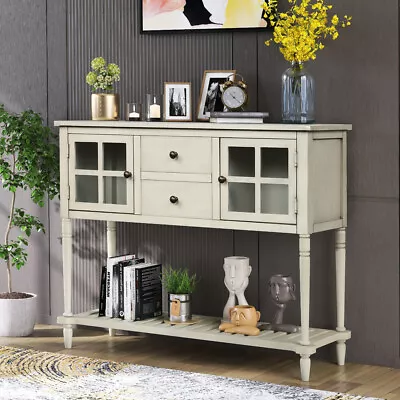 Vintage Buffet Sideboard Cabinet Console Table With Bottom Shelf And Drawers US • $299.99