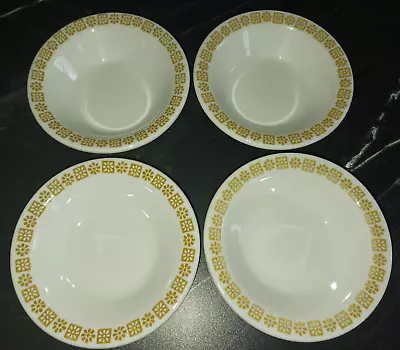 4 Vintage Shenango China Gold Daisy 4.75  Dessert Bowls Restaurantware USA EUC • $9.95