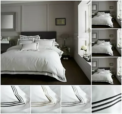 New Embroidery Decorative Lace Trim DEVORE Hotel Quality Duvet Cover Bedding Set • £16.99