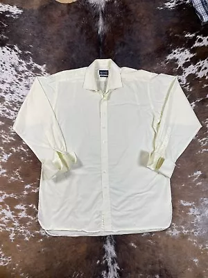 £14.50 • Buy Aquascutum Two Fold Cotton French Cuff Long Sleeve Dress Shirt Yellow Size XL
