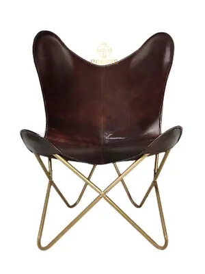 Arm Chair - Leather Butterfly Furniture Chair–Genuine Leather Chair PL2-1.284 • $248.62