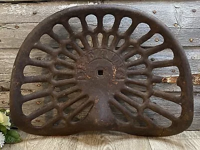 Old Cast Iron Tractor Seat Deering Antique Imperfections Farmhouse Decor Heavy • $90