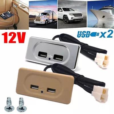 12V Dual USB Ports Socket Charger Charging For Camper Caravan Motorhome USB Plug • £7.99