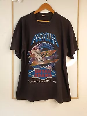 Vintage ZZ Top Bryan Adams Shirt Mens Size Extra Large Black European Tour 1991 • $169