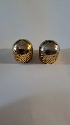 Gold Electric Guitar Control Knobs - Preowned (2 Pieces Dome Push On Style) • $11
