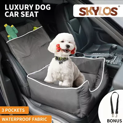 Skylos Dog Car Booster Seat  Pet Backrest Safe Protector Waterproof Travel Bed • £29.99