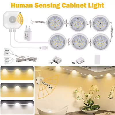 Motion Sensor LED Under Cabinet Light Plug In For Kitchen Counter Closet 6500K • $19.73