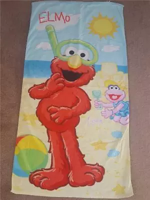 Sesame Street ELMO LOLA Muppets Bath Towel Beach Child's 30 X 54 GUC • $1.50