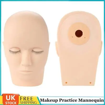 MakeUp Practice Head Eyelash Naked Face Model Training Cosmetology Mannequin • £7.42