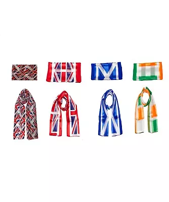 Great Britain UK Patriotic Flag Scarf Union JackIrishScottishFlag Print Scarf • £6.50