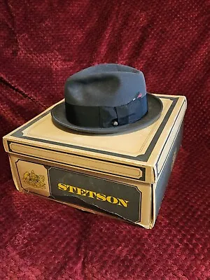 Vintage Stetson Fedora Hat With Pin And Box • $100