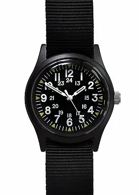 Black 1970s Pattern Vietnam War Pattern Military Watch On Military Webbing Strap • $52.50