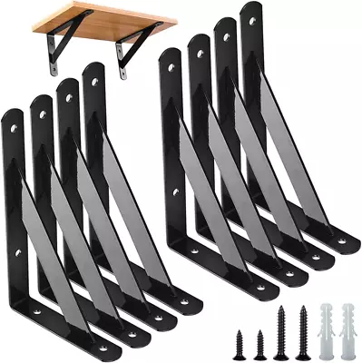 Shelf Brackets 8 Pcs Heavy Duty Triangle Shelf Brackets 6 In X 4 In Metal Shelf  • $14.94