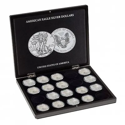 Presentation Case For 20 Silver American Eagle Coins (1 Oz.) In Capsules Black • £49.95