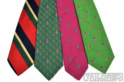 $32.50 • Buy LOT OF 4 - ROBERT TALBOTT Multi-Color Abstract Embroidered Mens Luxury Tie Ties