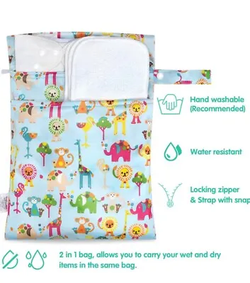 £3.99 • Buy Wet And Dry Baby Nappy Storage Bag Portable For Travel New