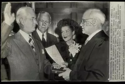 1948 Press Photo Charles Sawyer Reenactment Of Commerce Secretary Oath Ceremony. • $19.99