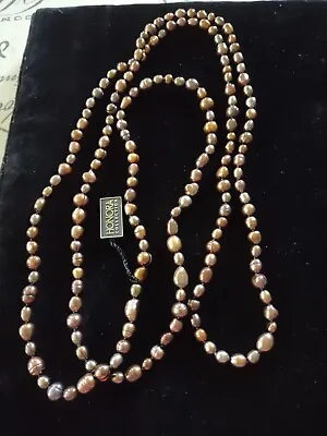 Honora Freshwater Irregular Shape Brown Pearl 30  Necklace QVC • £47.24