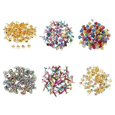 50/100pcs Brads Paper Fasteners   Split Pins Card Making Crafts • £5.16