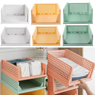 Stackable Wardrobe Drawer Units Organizer Clothes Closet Storage Basket Boxes • £6.94