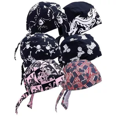 6 Pack Biker Head Wrap Doo-Rag Skull Cotton Caps Do Rag Motorcycle Biker Bandana • $17.95