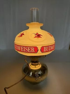 Vintage Budweiser Beer Bar Oil Lamp Style Hanging Lamp In Box Working 16 H 8 W • $112.91