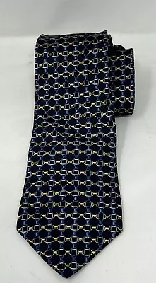 Tommy Hilfiger Gold Blue 100% Silk Men’s Neck Tie Madenin Made In USA Chain • $8.50