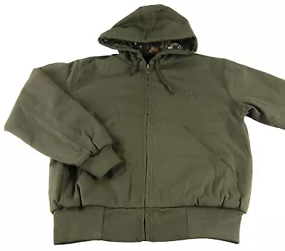 Mens NWT Browning Buckmark Hooded Cotton Canvas Loden Green Camo Jacket Size S • $69.99