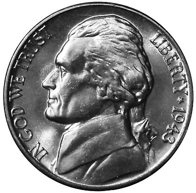 1943 -D Silver War Jefferson Nickel - Choice/Gem BU Coin (1 Pc) • $12