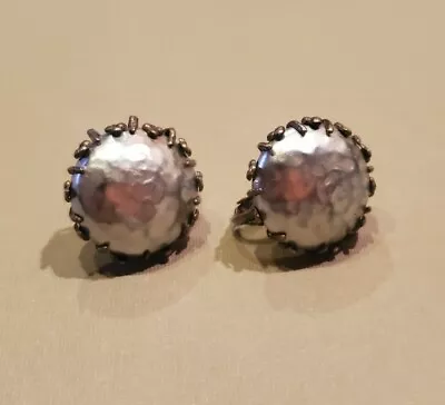 Miriam Haskell Signed Faux Pearl Cabochon Screw Back Earrings Vintage • $40