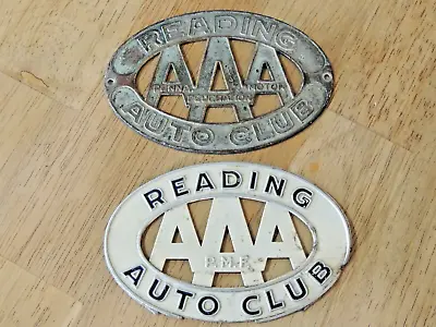 (2) Vintage AAA Reading Auto Club 1960's License Plate Toppers Lot Rough • $13.95