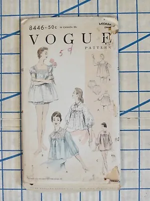 Vintage 1954 VOGUE Pattern No. 8446 Shorty GOWN & BLOOMERS Or BED JACKET S • $20