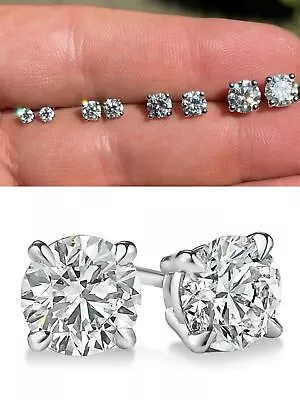 Mens Ladies Real Moissanite Stud Earrings All Size 0.2-2ct VVS D GRA Certified • $67.03